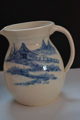 PAUL STORIE POTTERY BOWL AND PITCHER SET - VINTAGE SIGNED 3