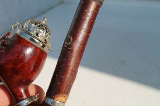 Antique Vintage Old German Bone Wooden Tobacco Smoking Pipe. 4