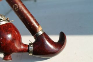 Antique Vintage Old German Bone Wooden Tobacco Smoking Pipe. 5