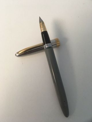 Vintage Sheaffer Gray Snorkel 14K Gold Nib Fountain Pen Mechanical Pencil Set 2