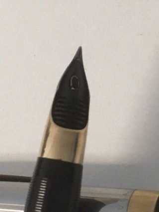 Vintage Sheaffer Gray Snorkel 14K Gold Nib Fountain Pen Mechanical Pencil Set 4