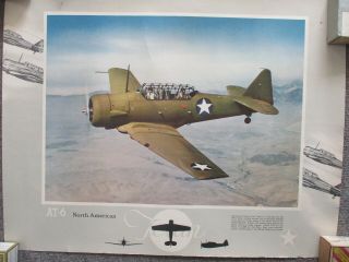 Wwii Us North American Aviation Company At - 6 Texan Color Poster