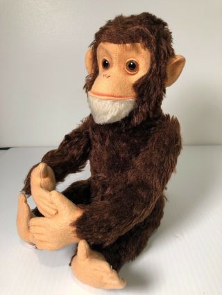 Vintage Large 13” Steiff Jocko Monkey Mechanical Articulated Old Toy W/squeaker