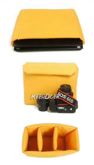 Vintage Canvas Camera Travel Bag Insert Case For DSLR Digital SLR Canon Nikon 4