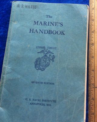 Wwii Era 1940 The Us Marine Corps Handbook 7th Ed.  Us Naval Institute Usmc
