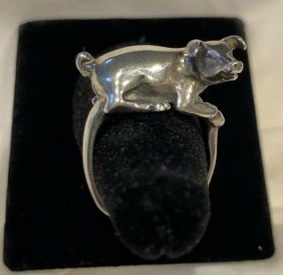 Vintage James Yesberger Pig Sterling Silver 925 Ring Rare ‘year Of The Pig’