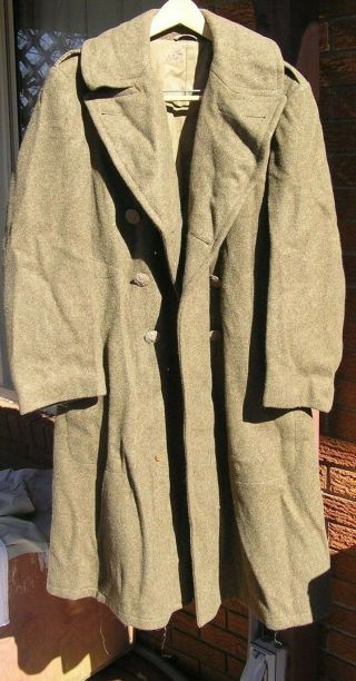 WWII U.  S.  ARMY 36S - WOOL OVERCOAT With Ruptured Duck Patch 2