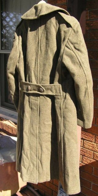 WWII U.  S.  ARMY 36S - WOOL OVERCOAT With Ruptured Duck Patch 3