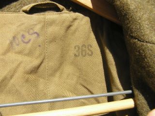 WWII U.  S.  ARMY 36S - WOOL OVERCOAT With Ruptured Duck Patch 6