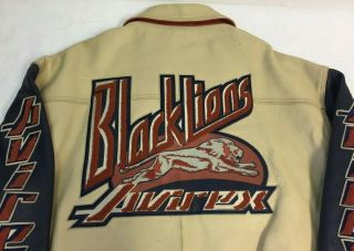 Avirex Varsity Black Lions Leather Jacket Men 