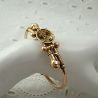 C 1880 Antique Etruscan Garnet Gold Filled & Rolled Gold Wedding Bracelet 16.  7g 3