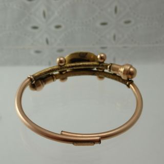 C 1880 Antique Etruscan Garnet Gold Filled & Rolled Gold Wedding Bracelet 16.  7g 4