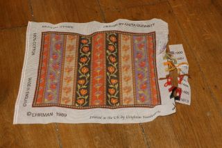 EHRMAN Anita Gunnett MUGHAL STRIPE Tapestry Needlepoint kit VINTAGE 1989 KELIM 3