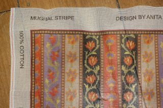 EHRMAN Anita Gunnett MUGHAL STRIPE Tapestry Needlepoint kit VINTAGE 1989 KELIM 4