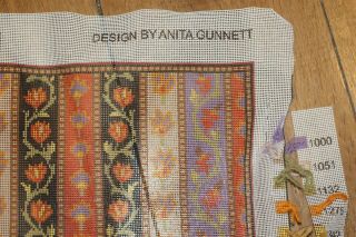 EHRMAN Anita Gunnett MUGHAL STRIPE Tapestry Needlepoint kit VINTAGE 1989 KELIM 5