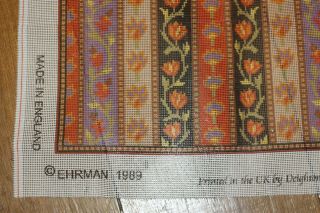 EHRMAN Anita Gunnett MUGHAL STRIPE Tapestry Needlepoint kit VINTAGE 1989 KELIM 6