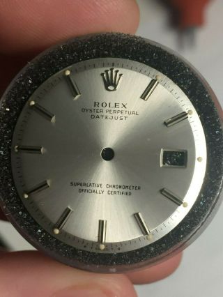 Rolex Silver Sigma Dial For Vintage Datejust Watch 1600 1601 1603 Pie Pan