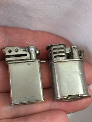 2 Miniature Vintage Lift Arm Pocket Lighters With Wind Guards