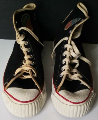 Vintage Usa Pro Basketball Black Canvas High - Top Sneakers Size 10 M Keds 50 