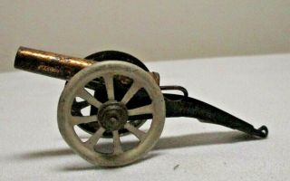 Vintage Prewar German? Tin Penny Toy Shell Firing Cannon