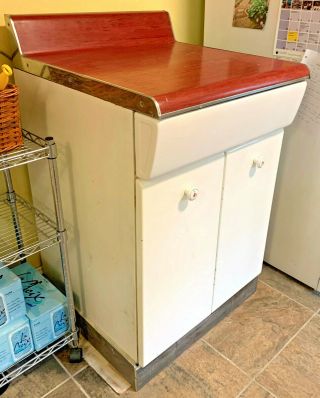 1950 AVCO American Kitchens Metal 15 Cabinets Sink Full Set Vintage Mid - Century 10