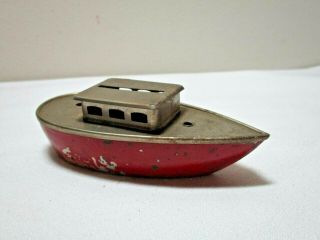 Vintage Prewar Tin Boat Savings Bank