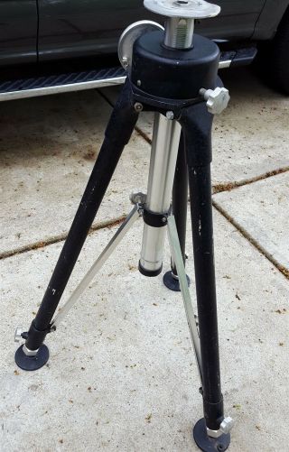 QuickSet Hercules Vintage 5302 Tripod w/ Geared Elevator and Head Plate 3 5