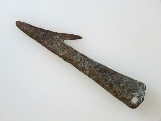 Ultra Rare 4 1/16 Archaic Old Copper Culture socketed Harpoon Michigan x Browner 5
