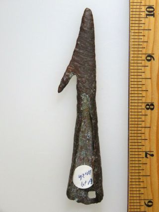Ultra Rare 4 1/16 Archaic Old Copper Culture socketed Harpoon Michigan x Browner 7