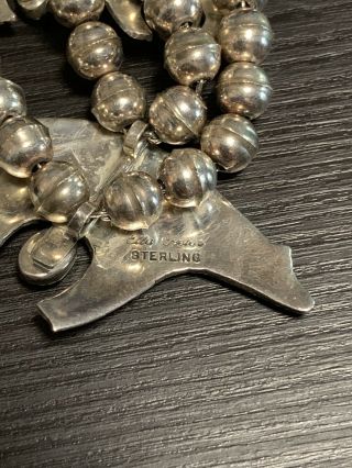vintage navajo sterling silver Bear necklace,  Signed Perez, 5
