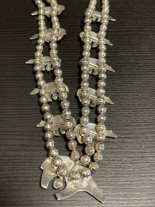vintage navajo sterling silver Bear necklace,  Signed Perez, 6
