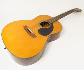 Vintage Yamaha Fg - 75 Acoustic Folk Guitar Natural Right Hand Red Label Japan