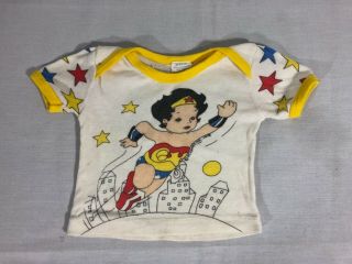Vintage 70s Wonder Woman Baby Shirt 1978 Rare Comic Superhero Marvel Vtg
