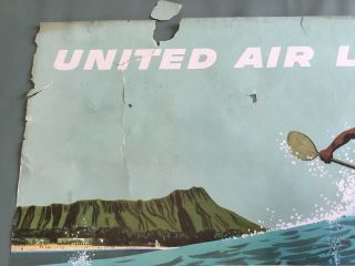 Vintage Travel Poster United Air Lines Hawaii By Stan Galli 8