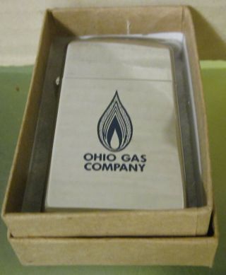 Vintage 1963 Slim Ohio Gas Company Zippo Lighter