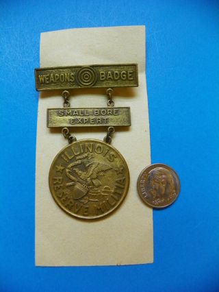Wwii Illinois National Guard Weapons Badge - Small Bore Expert
