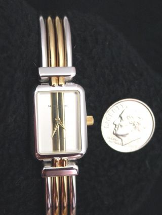 Vintage French Michel Herbelin Ladies Stainless Gold Bangle Watch Quartz