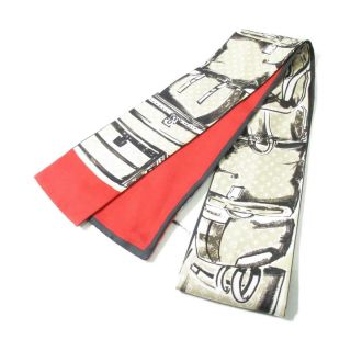 Louis Vuitton Bandeau Ribbon Scarf M73964 Silk Red/white/brown Vintage