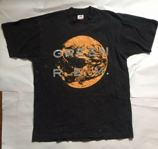 Vintage 1989 Rem Green World Tour Concert Michael Stipe T Shirt