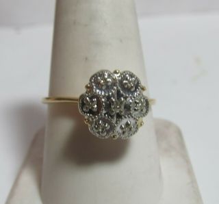 Vintage 1930s Solid Gold Ring With 7 Natural Diamonds