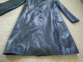 Vintage Women ' s Leather Trench Coat Jacket Size 10 by Sandra Soulos 5
