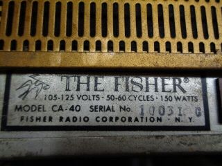 ESTATE VINTAGE PAIR FISHER TUBE AMPS MONO FISHER CA - 40 (4) 6BQ5 OUTPUTS UGLY 10