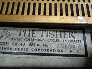ESTATE VINTAGE PAIR FISHER TUBE AMPS MONO FISHER CA - 40 (4) 6BQ5 OUTPUTS UGLY 11