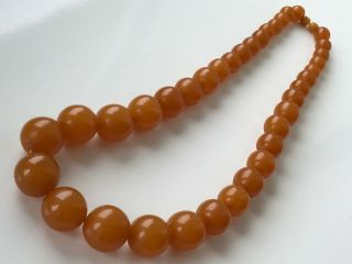 VINTAGE Amber Beads Butterscotch / Egg Yolk Baltic Necklace 93 gr 2