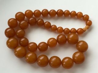 VINTAGE Amber Beads Butterscotch / Egg Yolk Baltic Necklace 93 gr 4