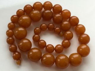 VINTAGE Amber Beads Butterscotch / Egg Yolk Baltic Necklace 93 gr 5