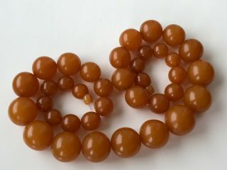 VINTAGE Amber Beads Butterscotch / Egg Yolk Baltic Necklace 93 gr 6