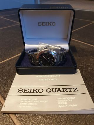 Vintage Seiko Perpetual Calendar 8f32 - 0160 8f32 0160 Watch Box & Links