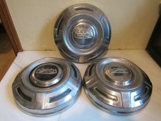 Vintage Set Of 3 1967 - 1976 Ford 3/4 Ton 1 Ton Truck Dog Dish Hubcaps 12 "