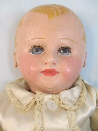 Antique Martha Chase Baby Boy Doll Stockinette Cloth Painted Jointed Limbs 22 "